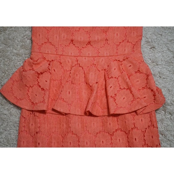 NEW! A Byer Strapless Coral Floral Peplum Dress Size 7 Juniors - Picture 4 of 6